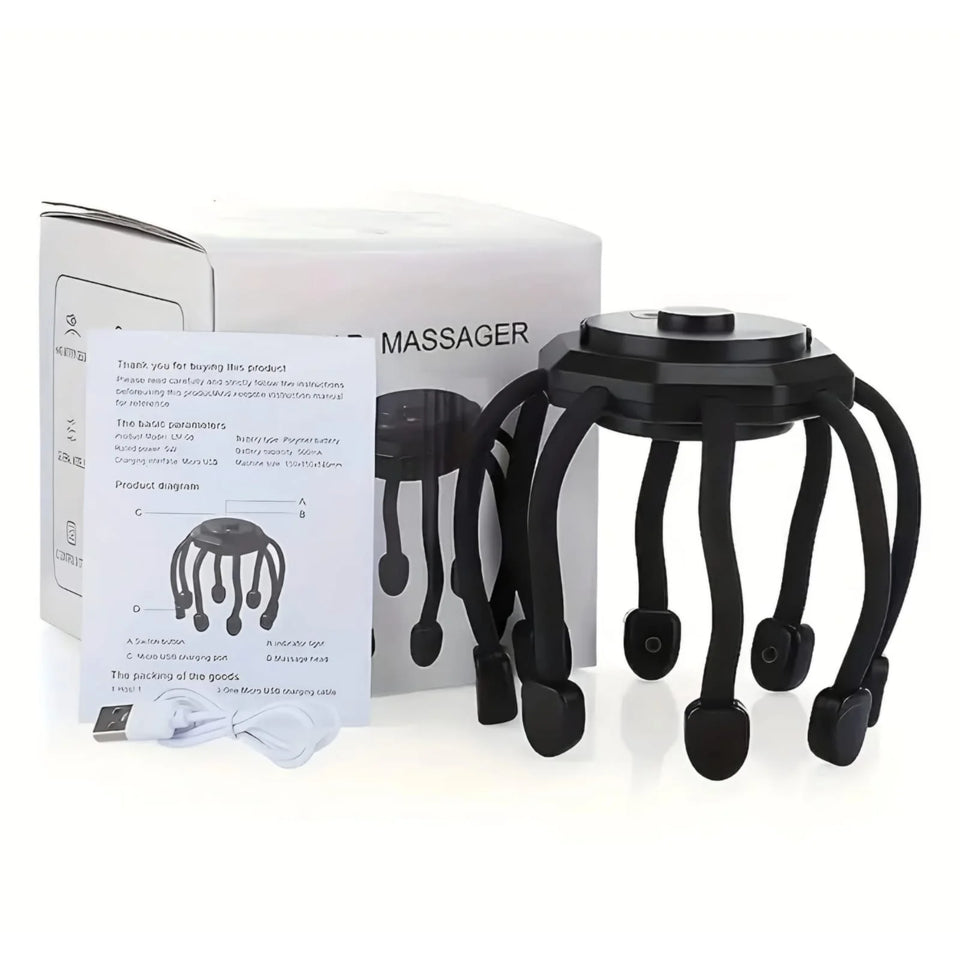 MASAJEADOR DE 8 PUNTOS RECARGABLE + PARCHES DESINTOXICANTES