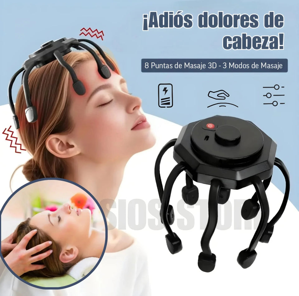 MASAJEADOR DE 8 PUNTOS RECARGABLE + PARCHES DESINTOXICANTES